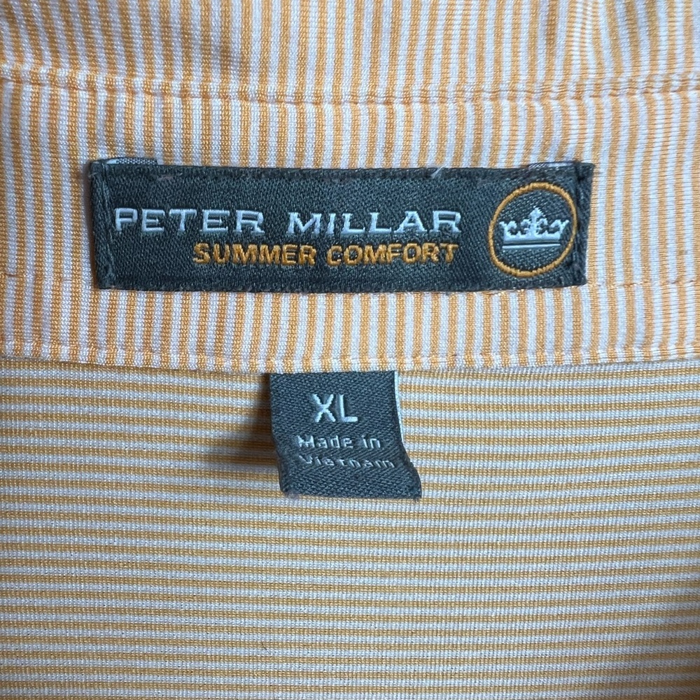Peter Millar Polo Shirt Mens XL Cantaloupe Jubilee Stripe Performance Golf *LOGO - Picture 7 of 12